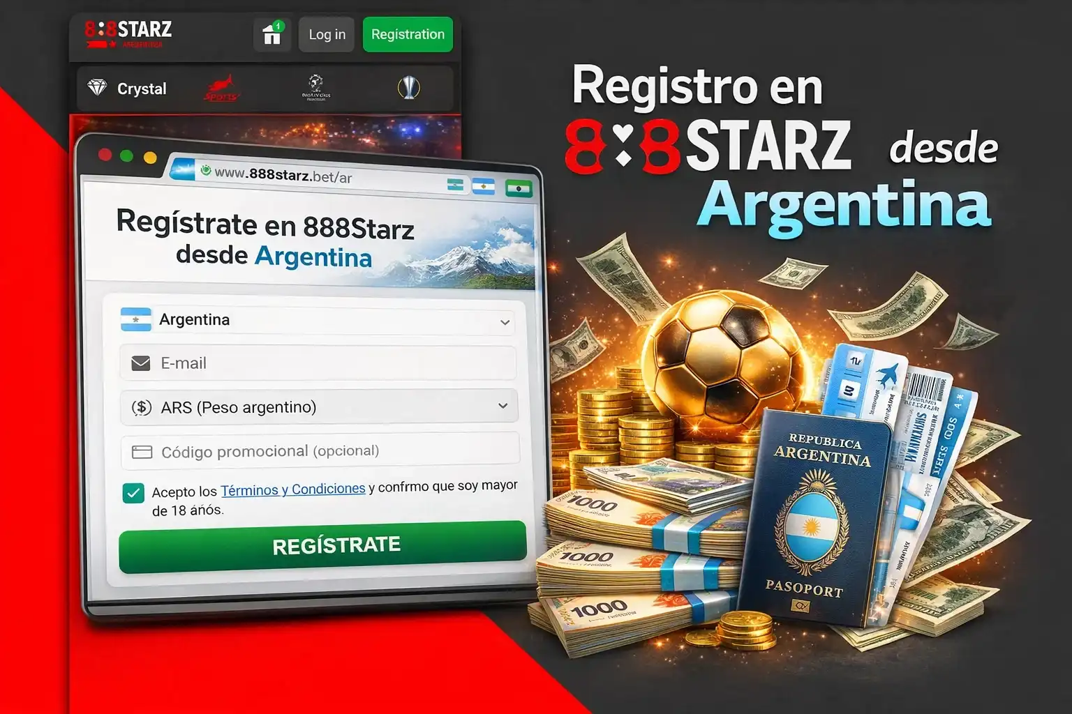 Cómo Registrarse en 888Starz Argentina