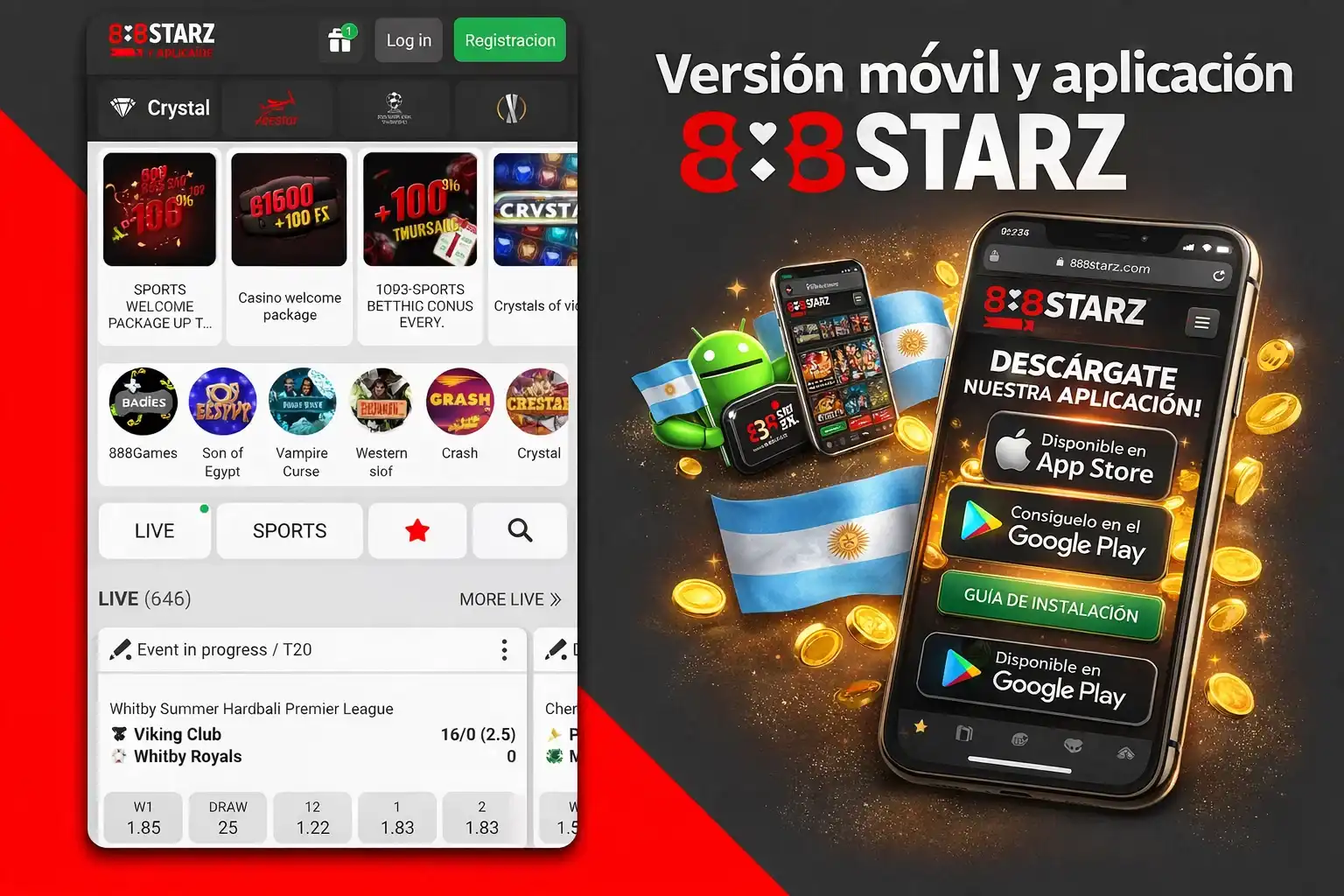 Versión Móvil y Aplicación de 888Starz Casino